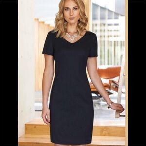NWT Brook Taverner Corinthia V-Neck Dress - Wool Blend Career Dress